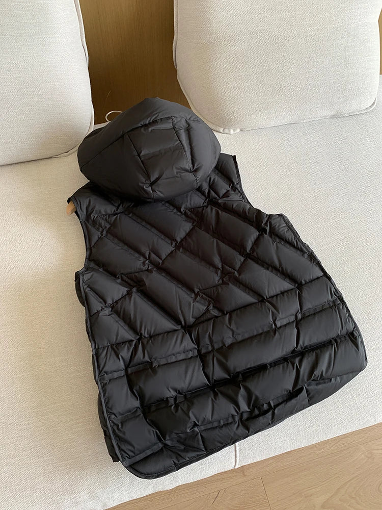 Lightweight Women’s Hooded Down Vest - Quilted Midlength - Image 20