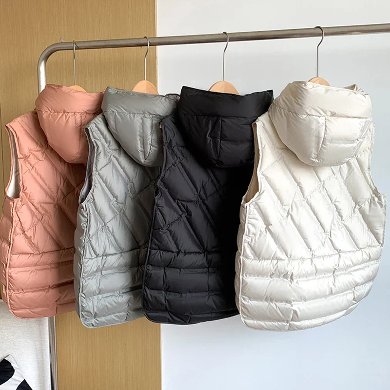 Lightweight Women’s Hooded Down Vest - Quilted Midlength - Image 5