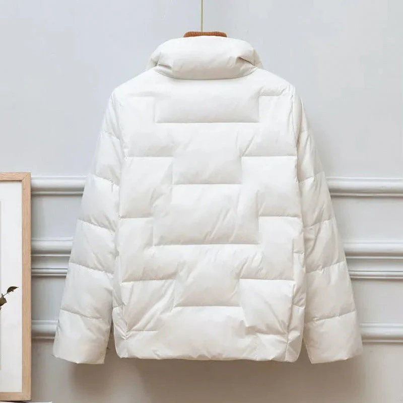 Lightweight Women’s Puffer Jacket - Boxy Cropped, Cotton - Image 2