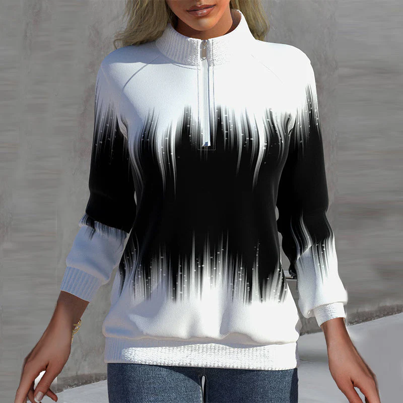 Lightweight Women’s Pullover - Half Zip, Knit Top, Casual - Image 4