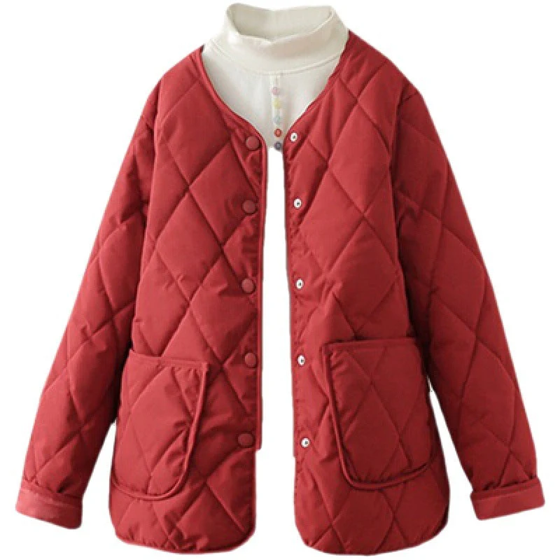 Lightweight Women’s Quilted Jacket - Button Front, Winter - Image 3