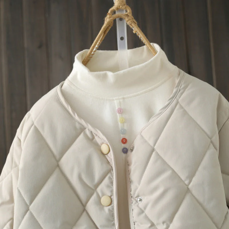 Lightweight Women’s Quilted Jacket - Button Front, Winter - Image 7
