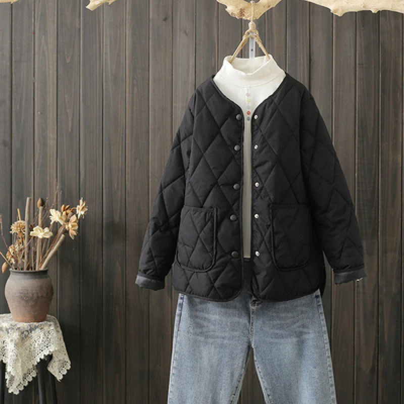 Lightweight Women’s Quilted Jacket - Button Front, Winter - Image 8