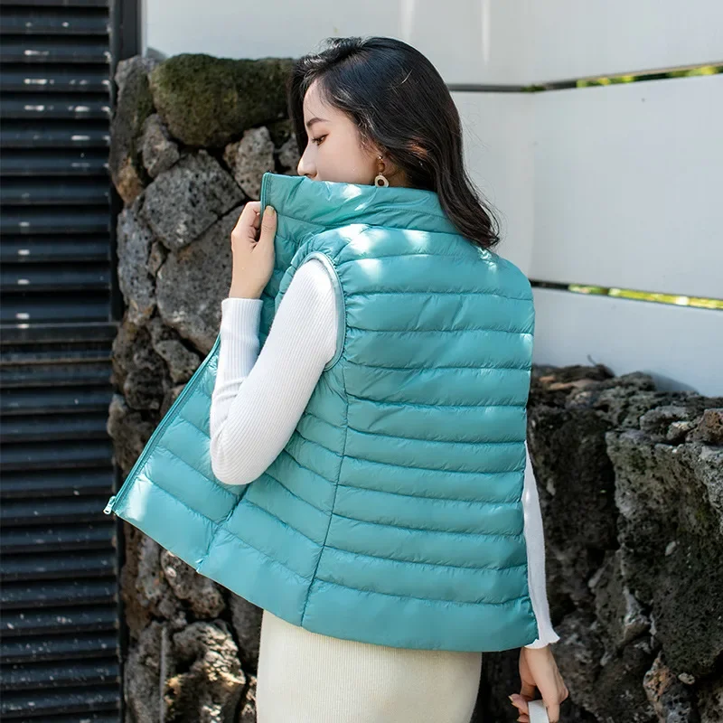 Lightweight Women's Sleeveless Vest - Quilted Nylon, Warm - Image 15