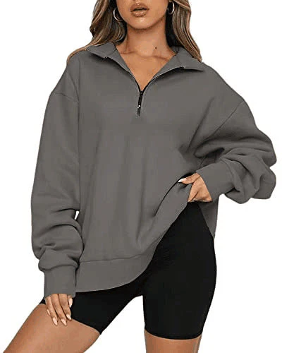 Lightweight Women Zip Sweatshirt - Oversized Pullover Casual - Image 11