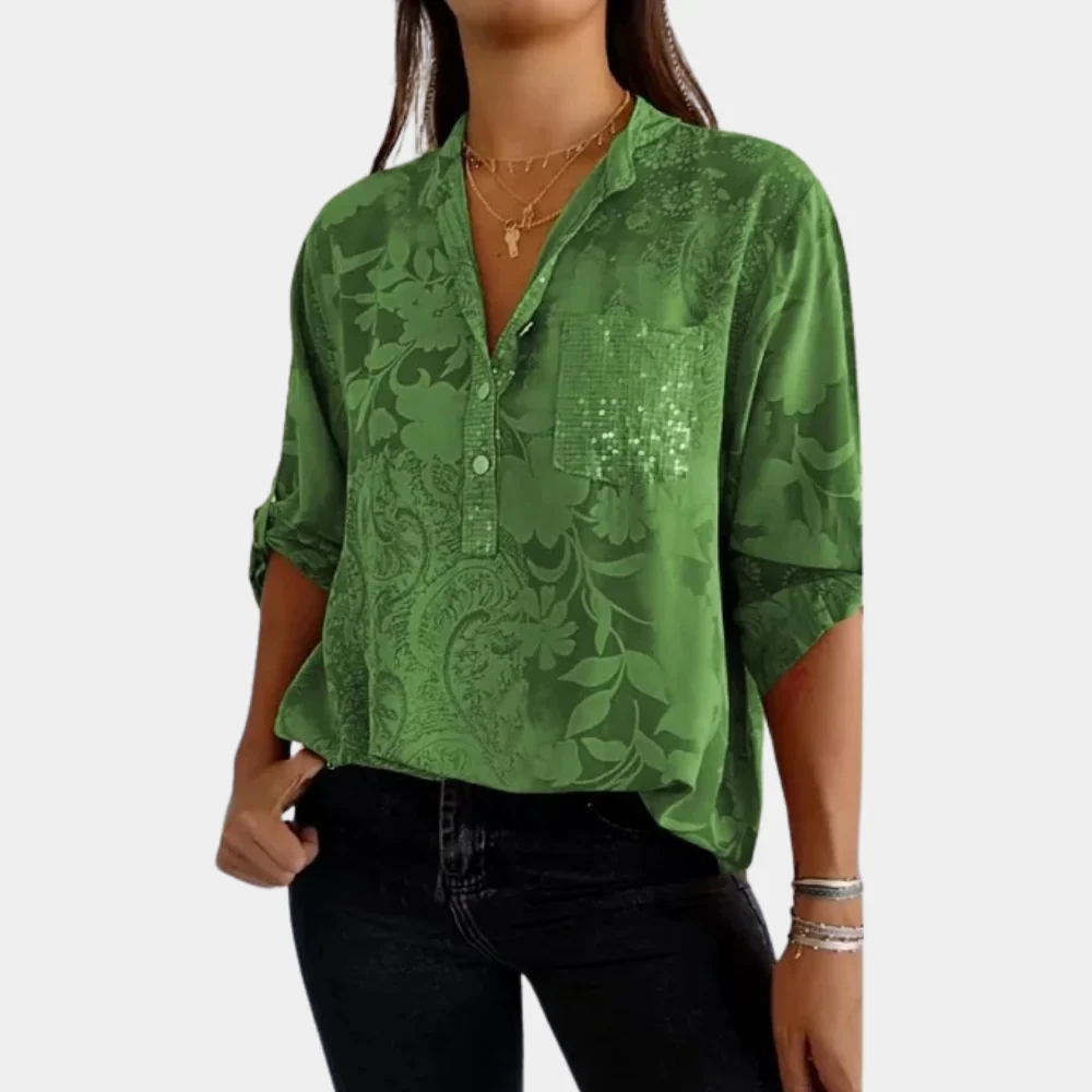 Lightweight women's blouse – adjustable sleeves, breathable fabric, for summer casual wear - Image 4