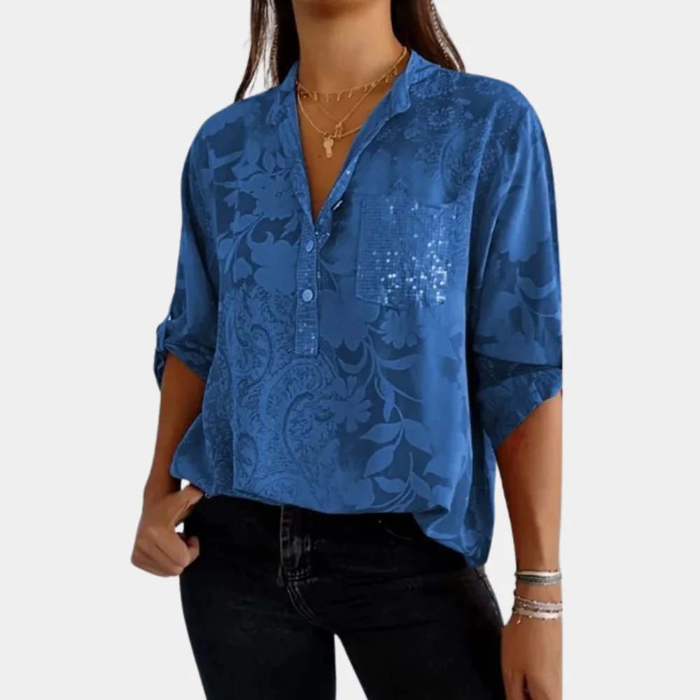 Lightweight women's blouse – adjustable sleeves, breathable fabric, for summer casual wear - Image 5