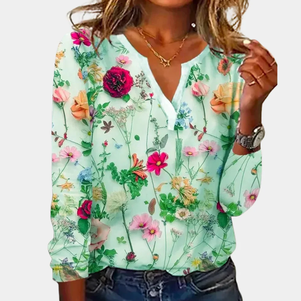 Lightweight women's blouse – floral design, soft cotton, for everyday wear - Image 3