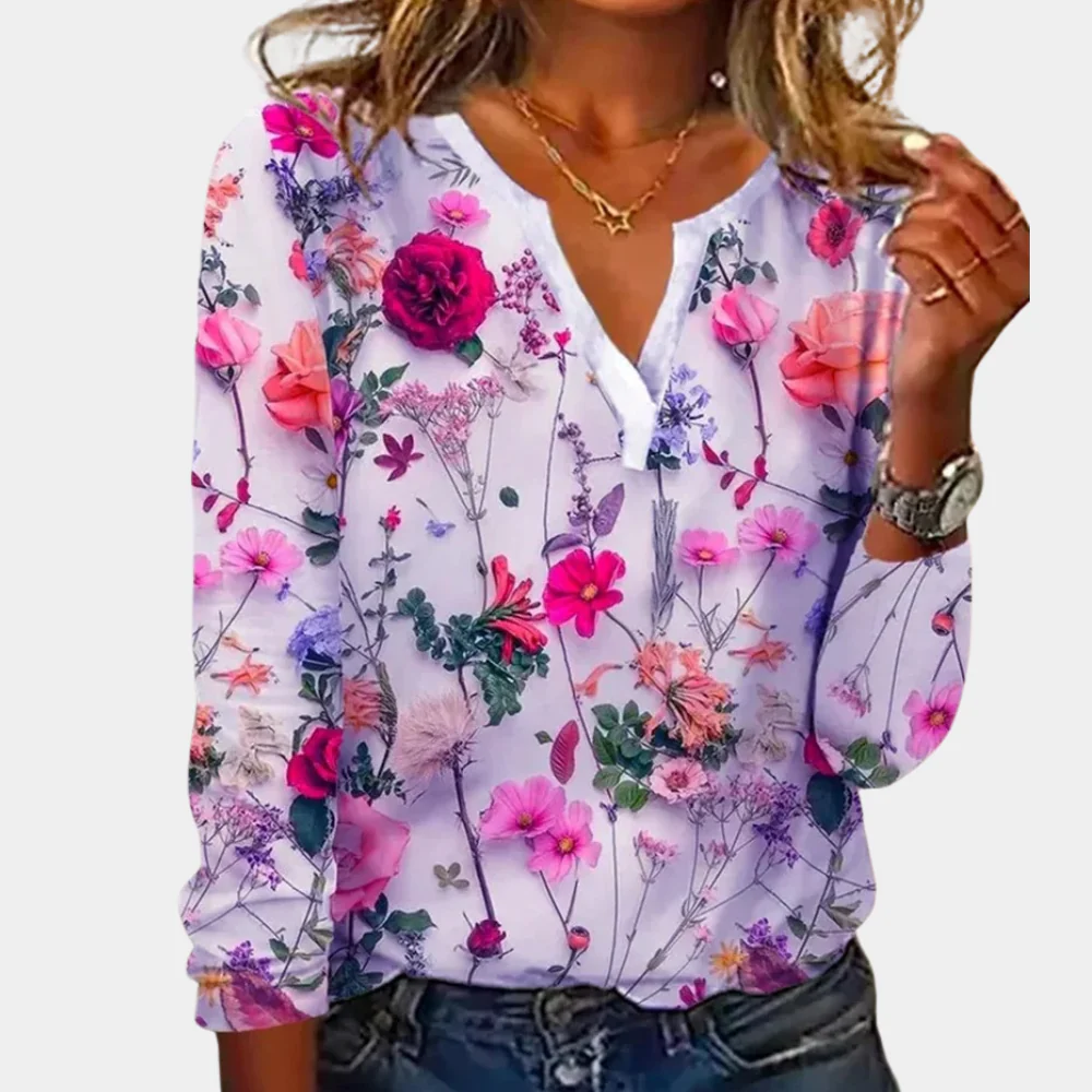 Lightweight women's blouse – floral design, soft cotton, for everyday wear - Image 4