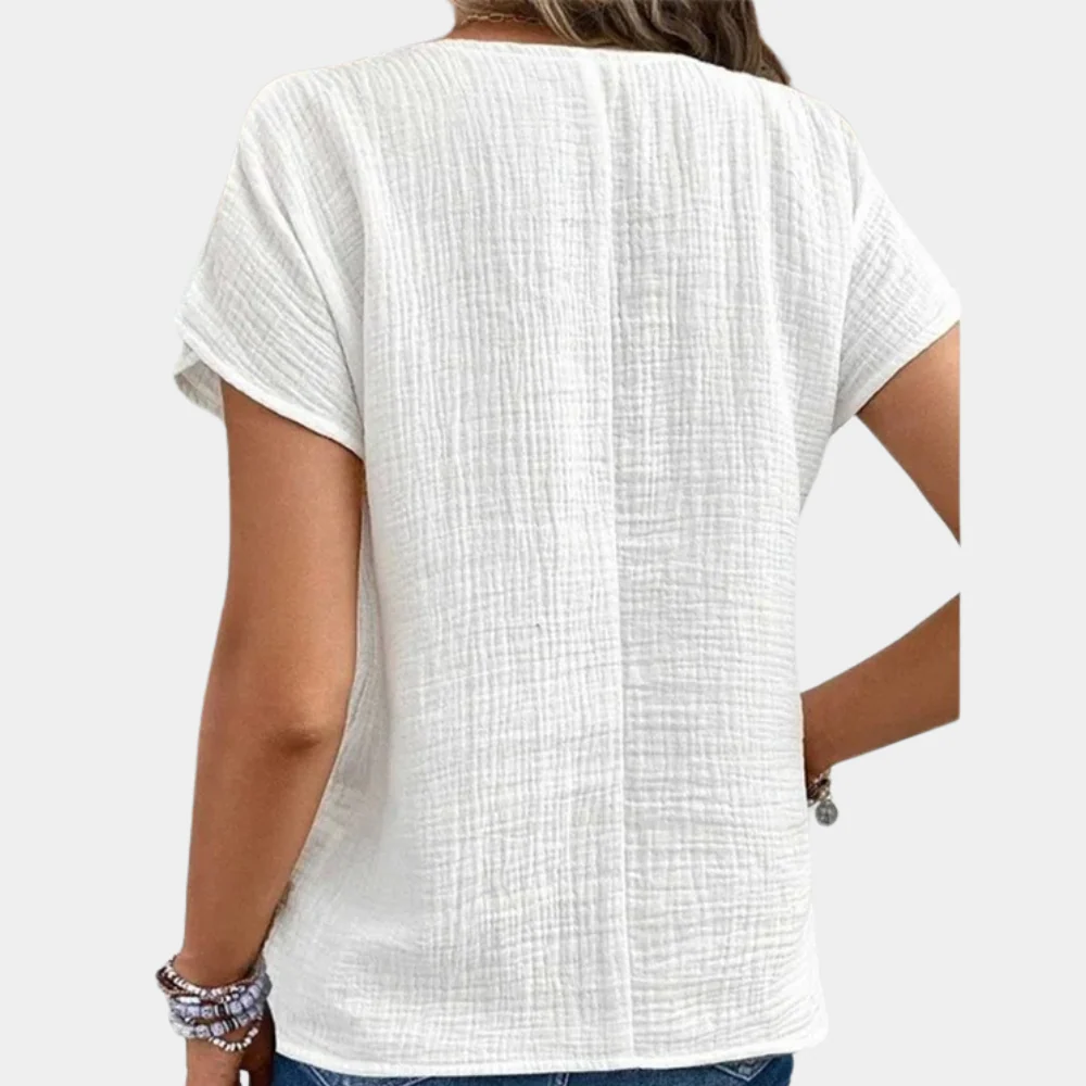 Lightweight women's blouse – relaxed fit, textured weave, for everyday and special occasions - Image 2