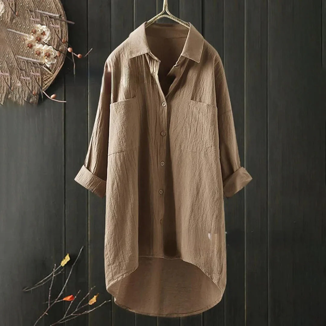 Lightweight women’s button-up blouse – long sleeve, high-quality polyester, for office and casual wear - Image 10