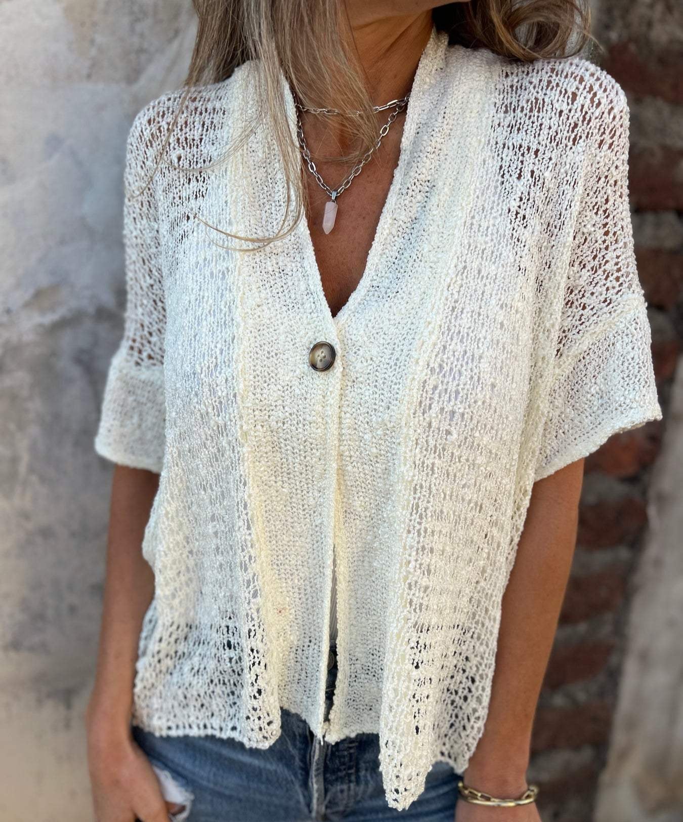 Lightweight Women's Cardigan Sweater, Airy Summer Layer for Casual Outings and Beach, Available in Multiple Sizes - Image 9