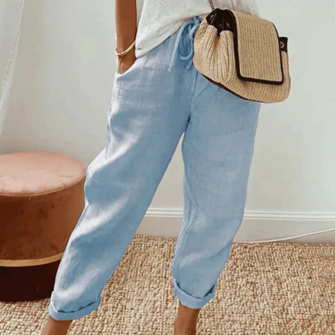 Lightweight women’s casual pants – relaxed fit, cotton and linen blend, for everyday wear - Image 3