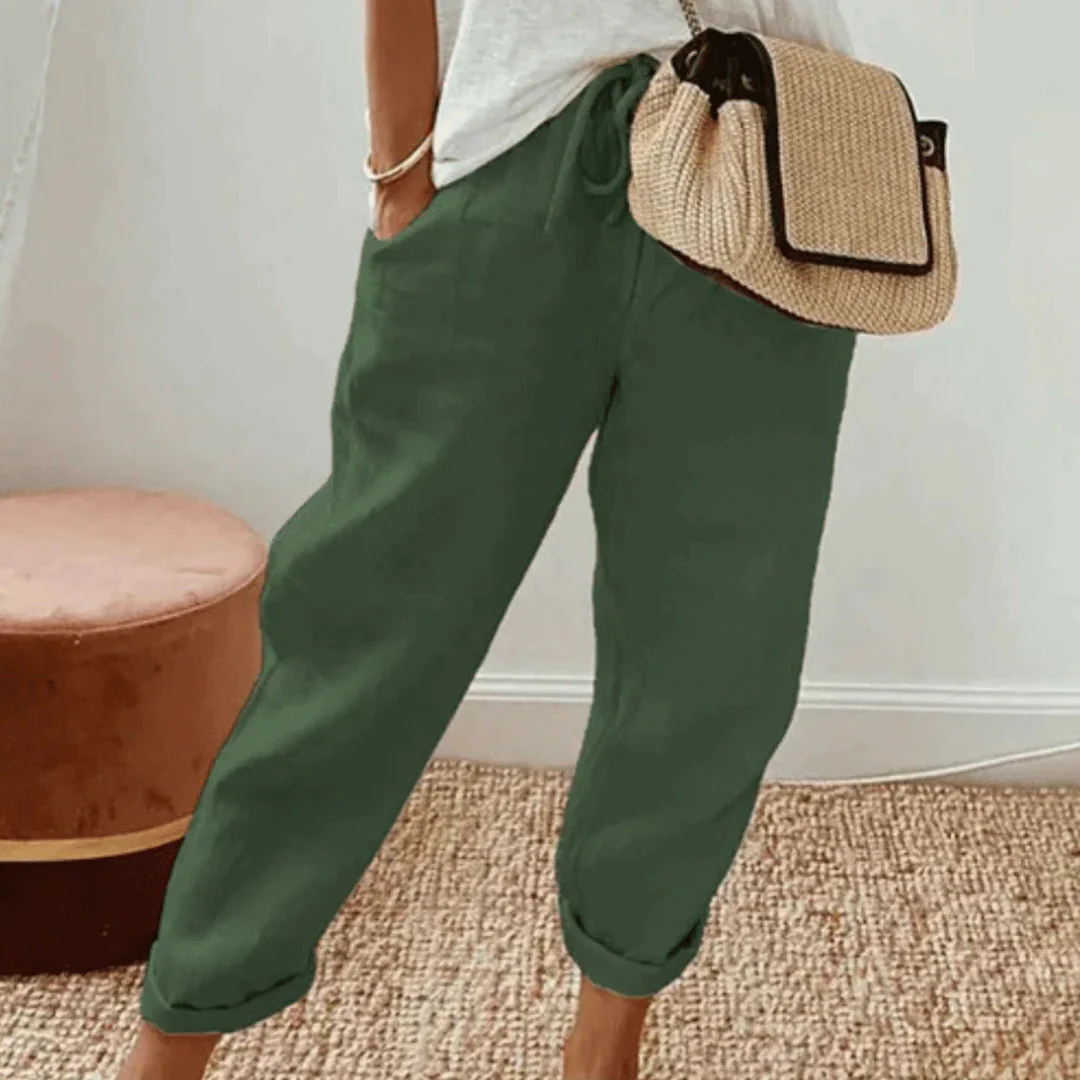 Lightweight women’s casual pants – relaxed fit, cotton and linen blend, for everyday wear - Image 4