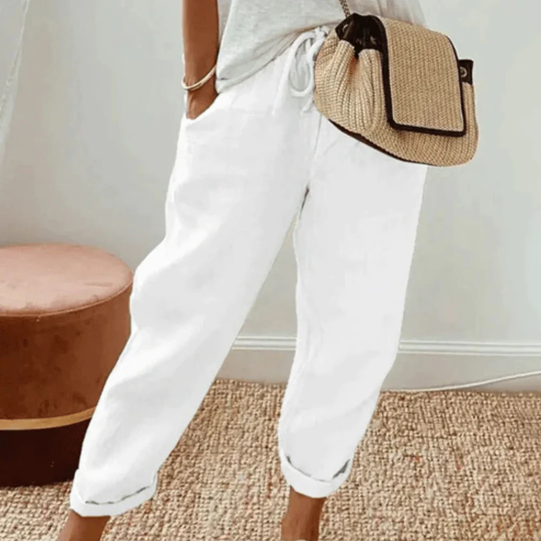 Lightweight women’s casual pants – relaxed fit, cotton and linen blend, for everyday wear - Image 5