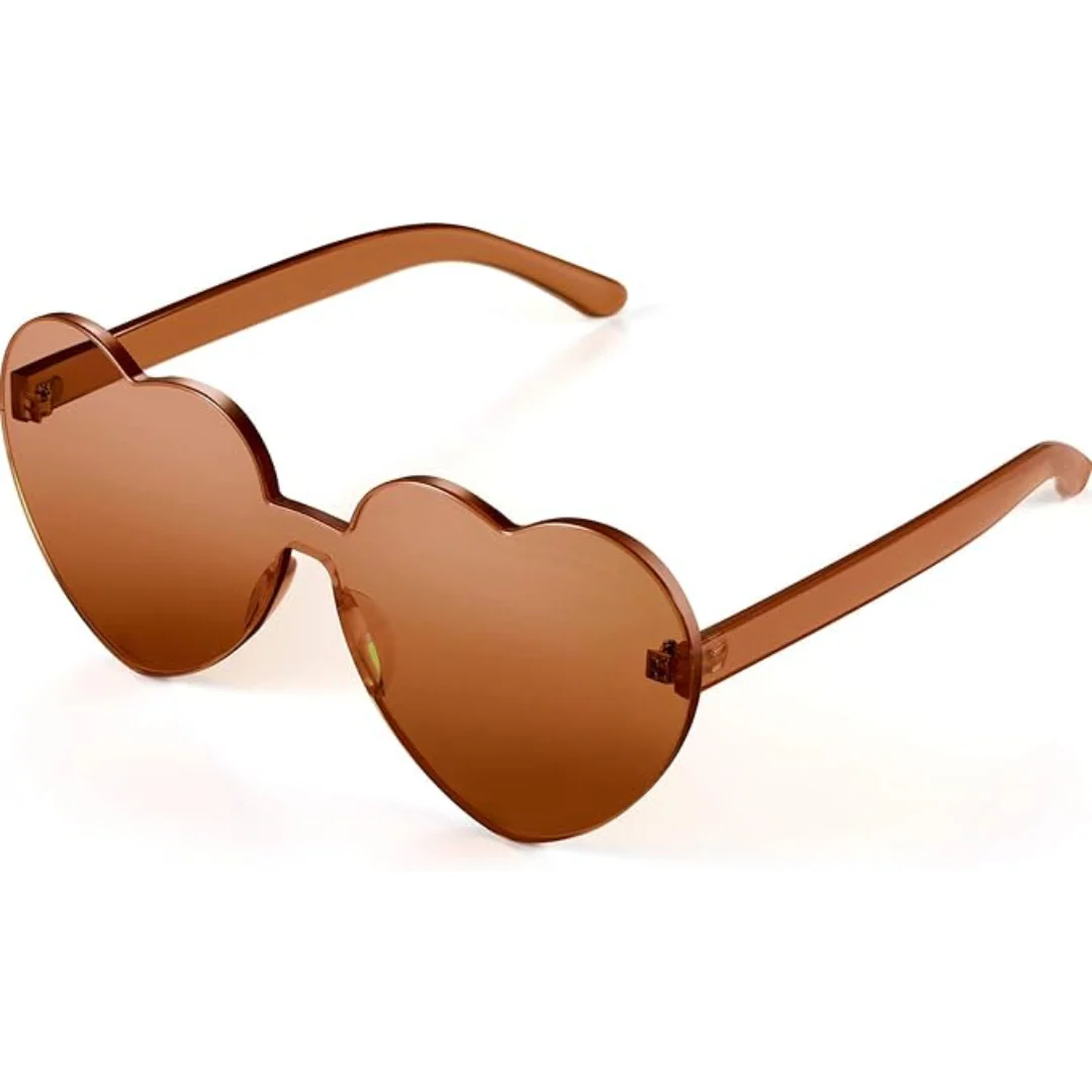 Lightweight women’s heart-shaped sunglasses – rimless design, transparent lenses, for summer festivals - Image 12