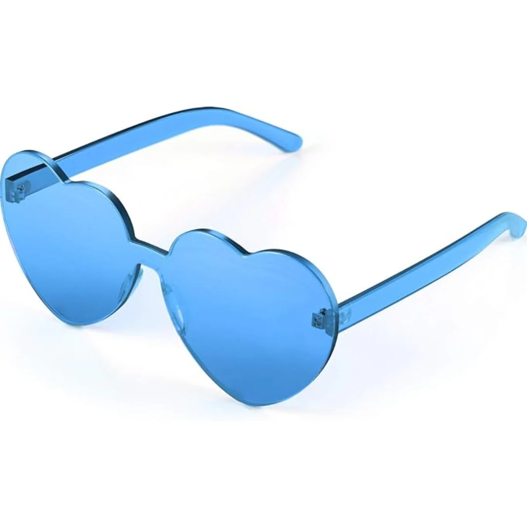 Lightweight women’s heart-shaped sunglasses – rimless design, transparent lenses, for summer festivals - Image 13
