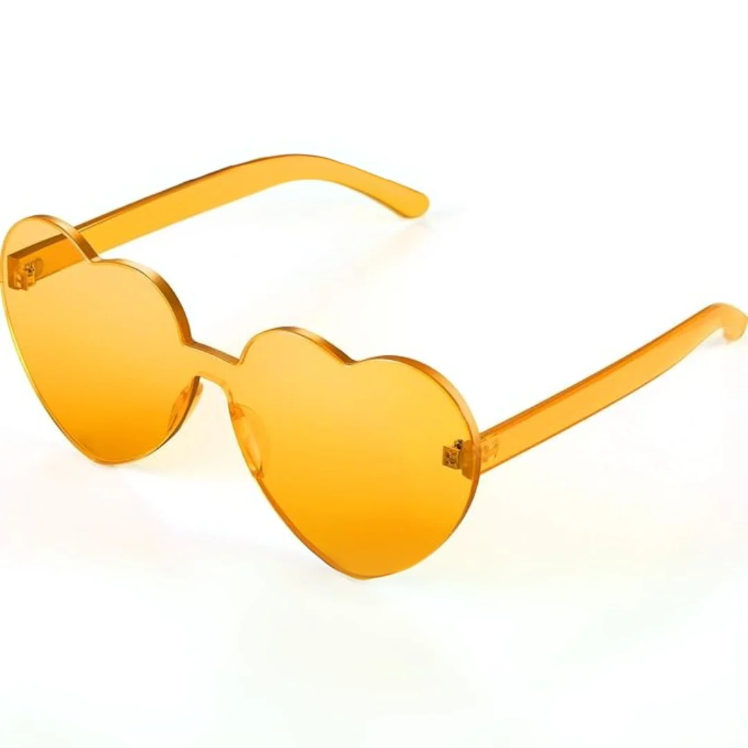 Lightweight women’s heart-shaped sunglasses – rimless design, transparent lenses, for summer festivals - Image 14