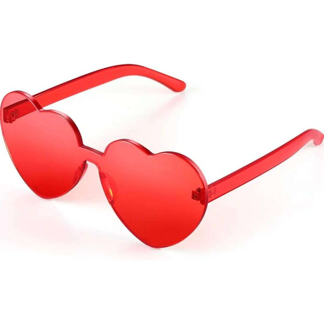 Lightweight women’s heart-shaped sunglasses – rimless design, transparent lenses, for summer festivals - Image 6