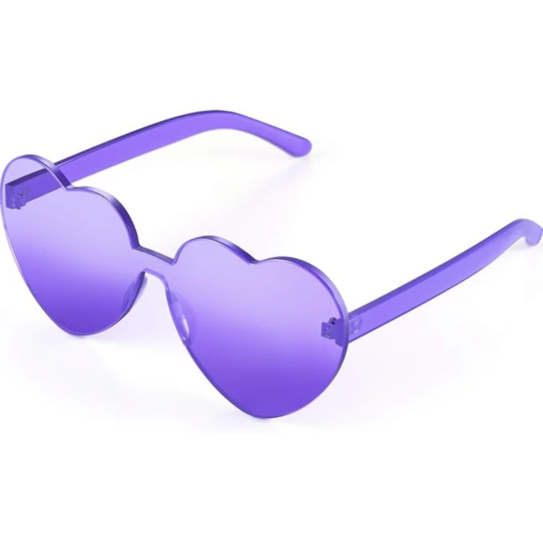 Lightweight women’s heart-shaped sunglasses – rimless design, transparent lenses, for summer festivals - Image 7