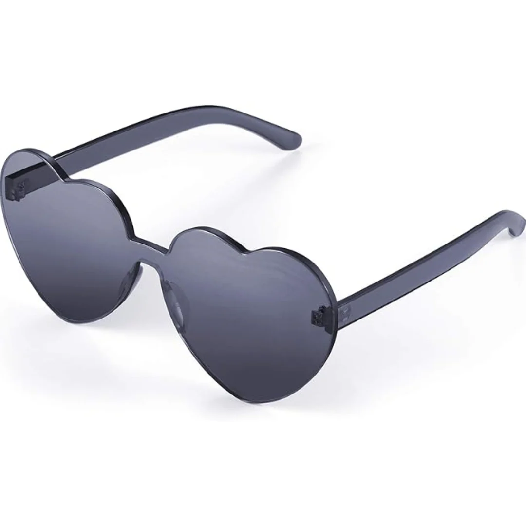 Lightweight women’s heart-shaped sunglasses – rimless design, transparent lenses, for summer festivals - Image 9