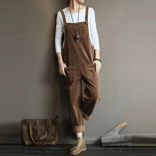 Lightweight women's jumpsuit – relaxed fit, flexible cord fabric, for casual outings - Image 2