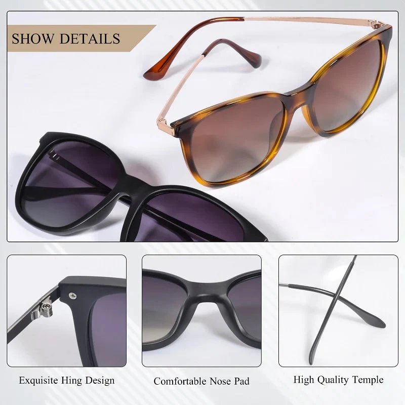 Lightweight women's polarized sunglasses – vintage cat-eye design, for summer activities - Image 7