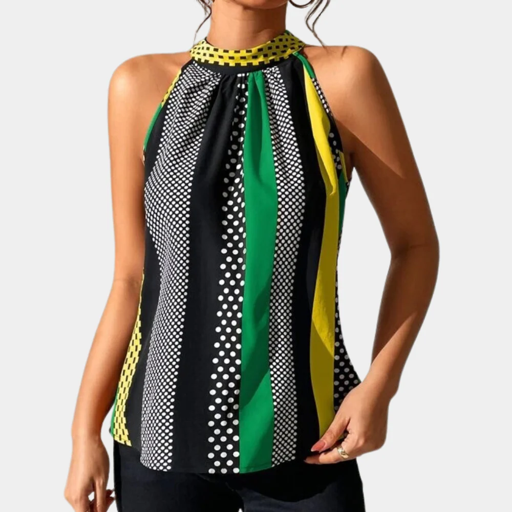 Lightweight women's sleeveless blouse – breathable cotton blend, for everyday wear - Image 6