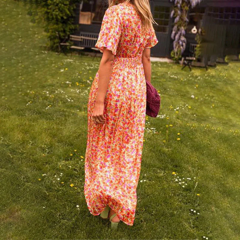 Lightweight Women's Summer Dress with V-Neck Design, Breathable Fabric, Airy Fit, Available in Multiple Colors - Image 4