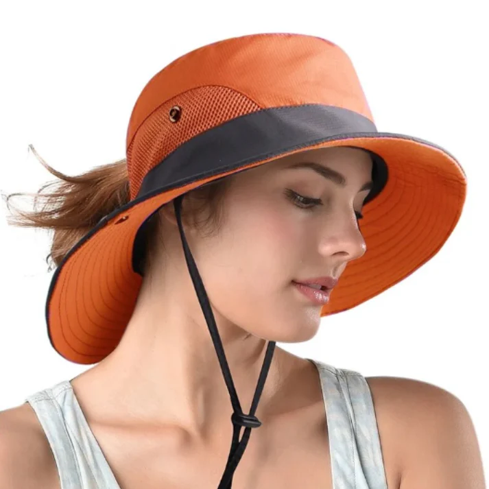 Lightweight women's sun hat – wide brim design, UV protection, for beach and outdoor activities - Image 3