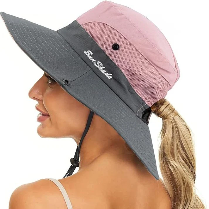 Lightweight women's sun hat – wide brim design, UV protection, for beach and outdoor activities - Image 4