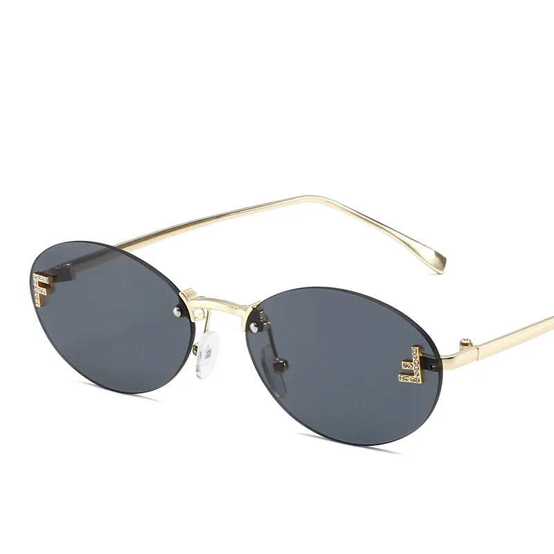 Lightweight women's sunglasses – frameless design, metallic finish, for elegant occasions - Image 10