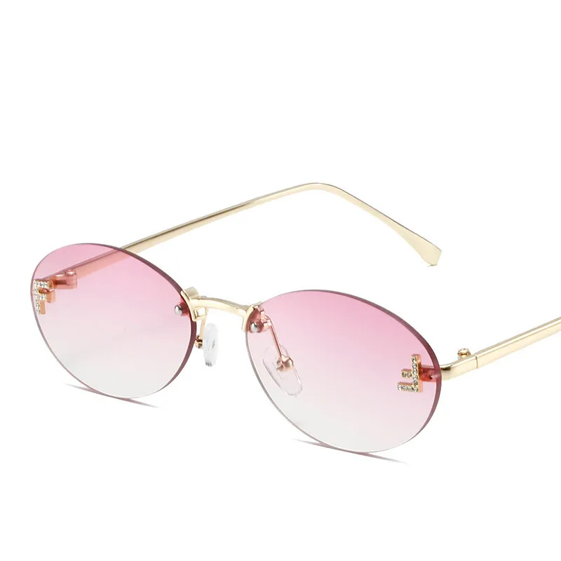 Lightweight women's sunglasses – frameless design, metallic finish, for elegant occasions - Image 11