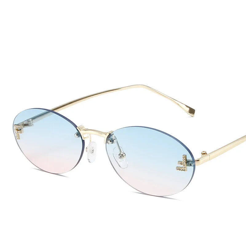 Lightweight women's sunglasses – frameless design, metallic finish, for elegant occasions - Image 12
