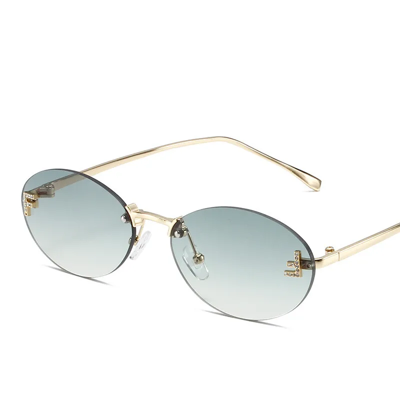 Lightweight women's sunglasses – frameless design, metallic finish, for elegant occasions - Image 14