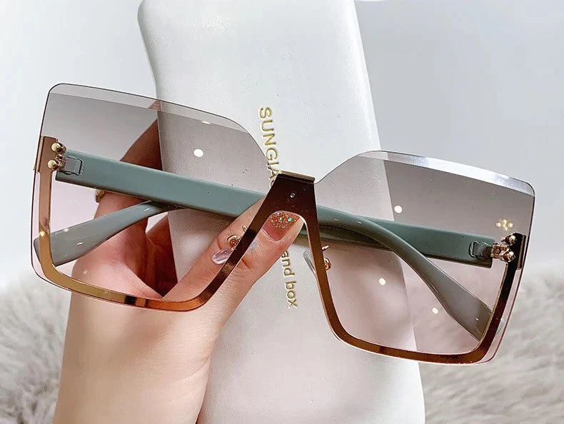 Lightweight women's sunglasses – half-frame design, UV400 protection, for summer