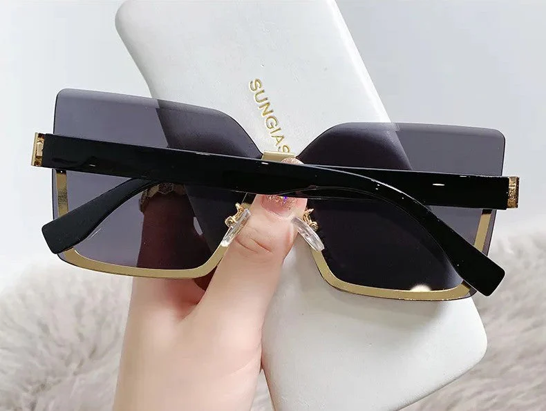 Lightweight women's sunglasses – half-frame design, UV400 protection, for summer - Image 5