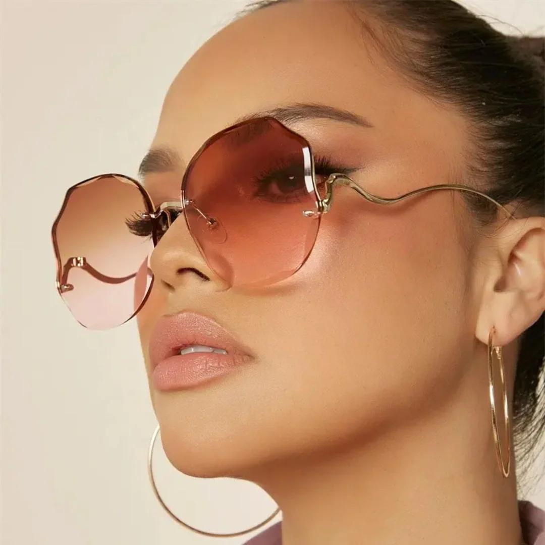 Lightweight women's sunglasses – rimless design, metal, for summer 2025 - Image 9