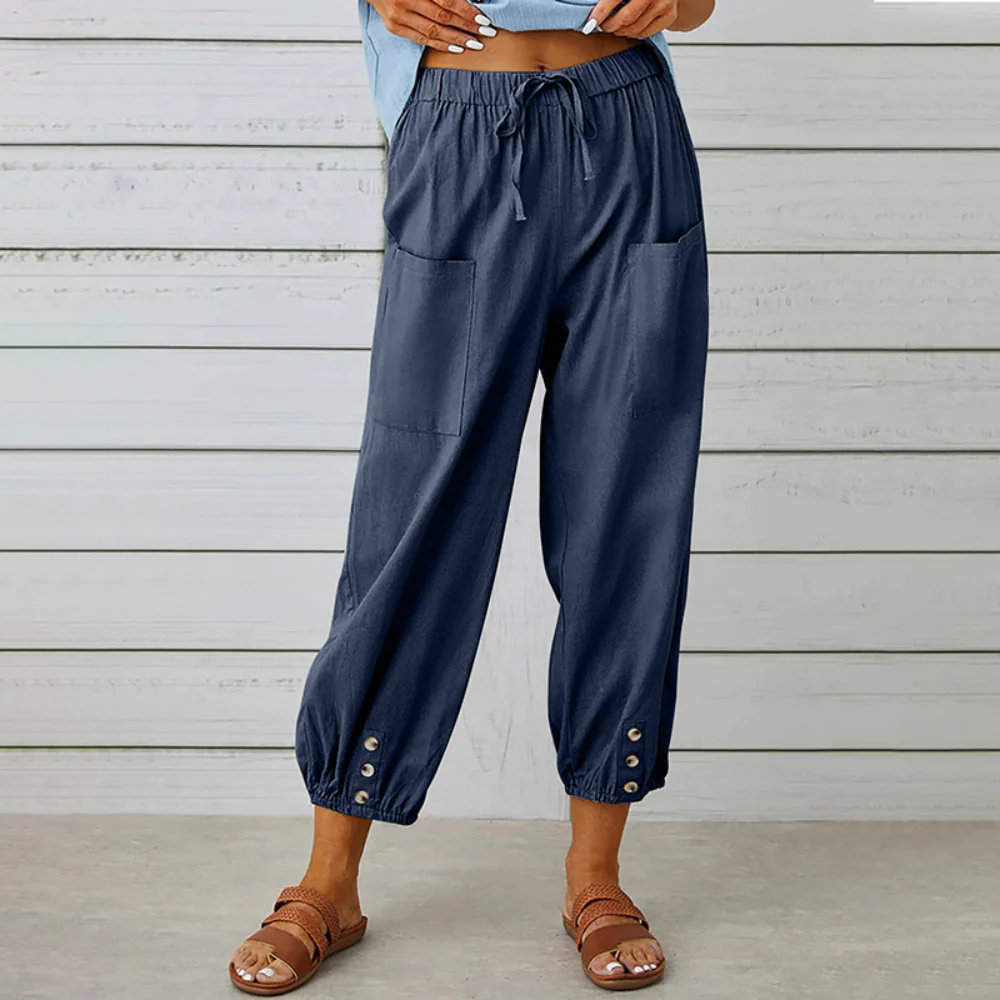 Lightweight women’s wide-leg pants – relaxed fit, high-quality material, for summer - Image 3