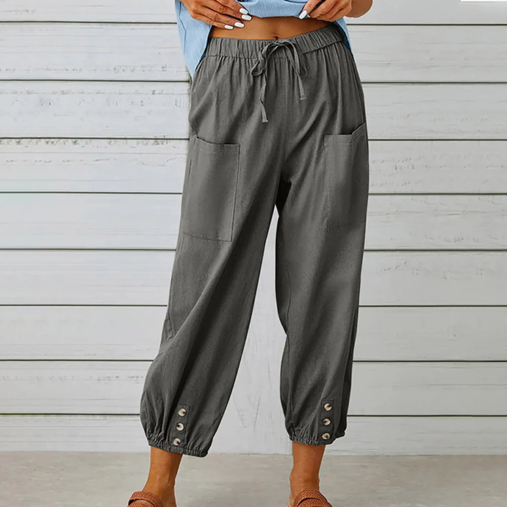 Lightweight women’s wide-leg pants – relaxed fit, high-quality material, for summer - Image 4