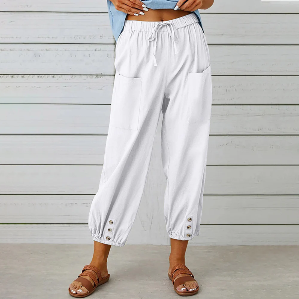 Lightweight women’s wide-leg pants – relaxed fit, high-quality material, for summer - Image 5