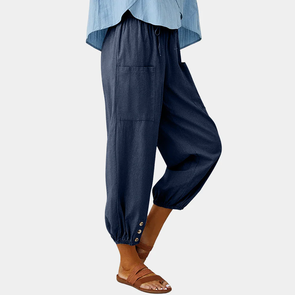Lightweight women’s wide-leg pants – relaxed fit, high-quality material, for summer - Image 6