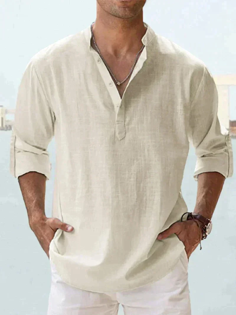 Linen Button Down Shirt for Men, Breathable Relaxed Fit Casual Wear - Image 12