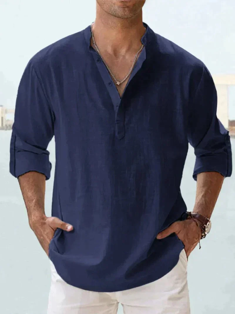 Linen Button Down Shirt for Men, Breathable Relaxed Fit Casual Wear - Image 5