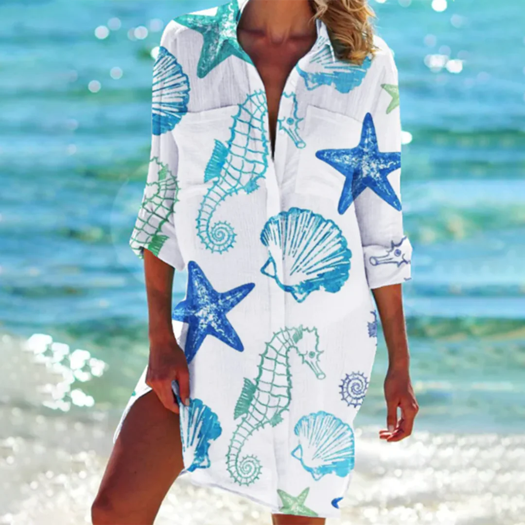 Linen Shirt Dress for Women, Elegant Cotton Blend, Adjusted Fit for Office and Casual Occasions, Available in Multiple Sizes - Image 2