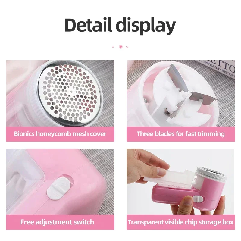 Lint Remover Fabric Shaver with Stainless Steel Blades for Wool and Cotton Balls - Image 3