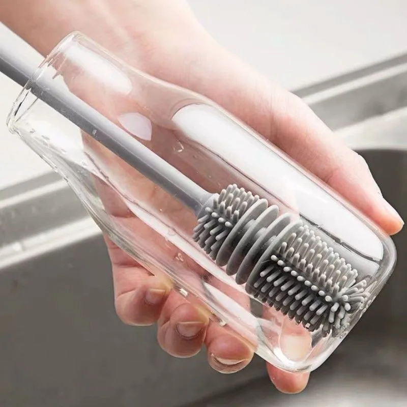 Long Handle Silicone Cleaning Brush - Household Stain Remover for Cups & No Dead Corners - Image 3