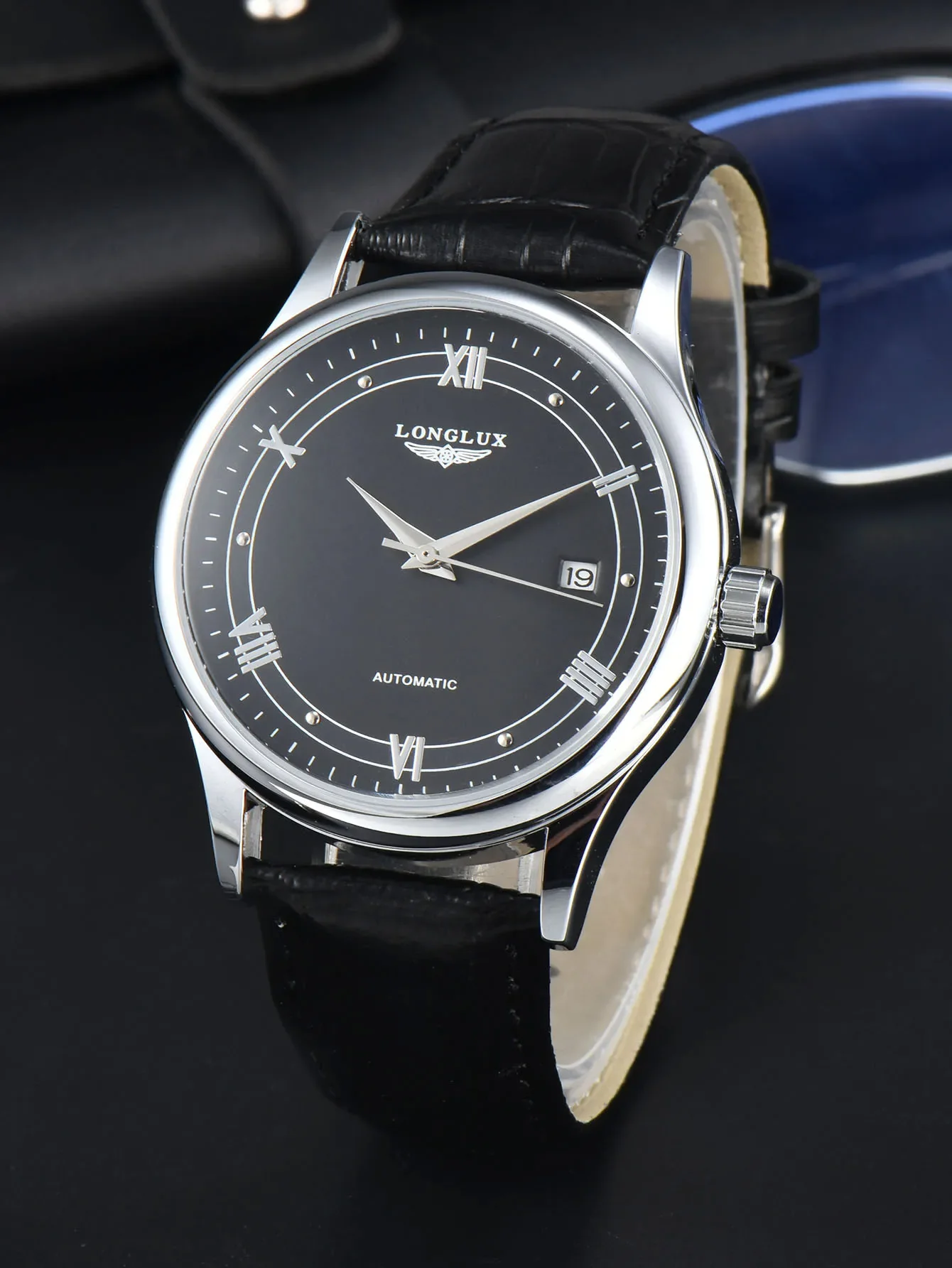 Automatic Watch Leather Strap Mechanical Date Waterproof - Image 9