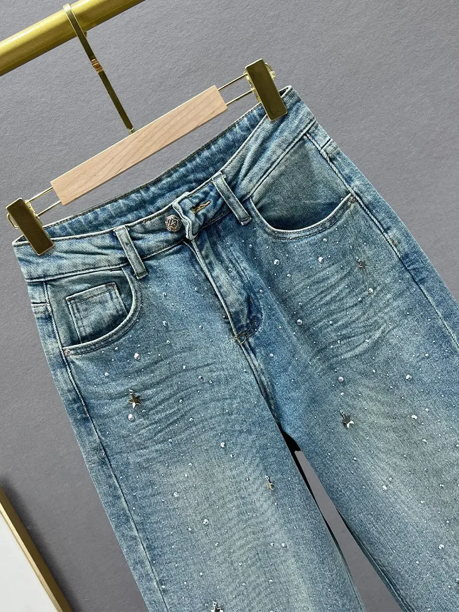Loose Fit Casual Pants for Women in Blue, Breathable Cotton Polyester, Everyday Comfort Trousers - Image 4