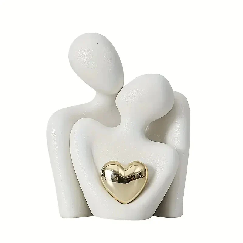 Love Embrace Statue White Plastic Romantic Figurine, Valentines Day Gift 2026 Cozy Bedroom Decor - Image 3